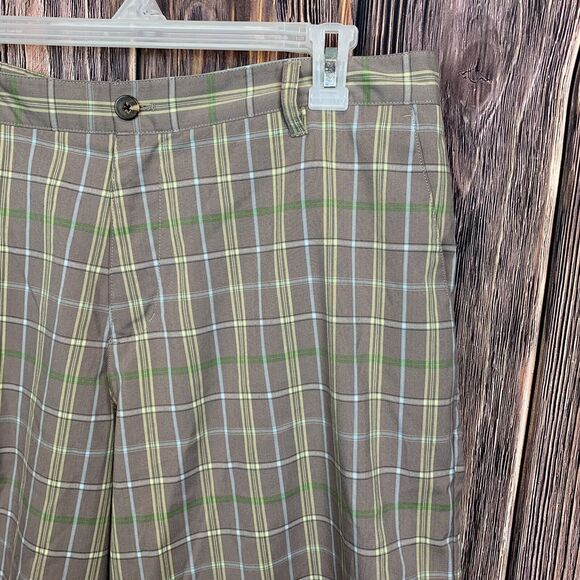 Adidas Men Chino Golf Flat Front Beiwn Multicolor Plaid‎ Athletic Shorts Size 38 - Picture 4 of 9